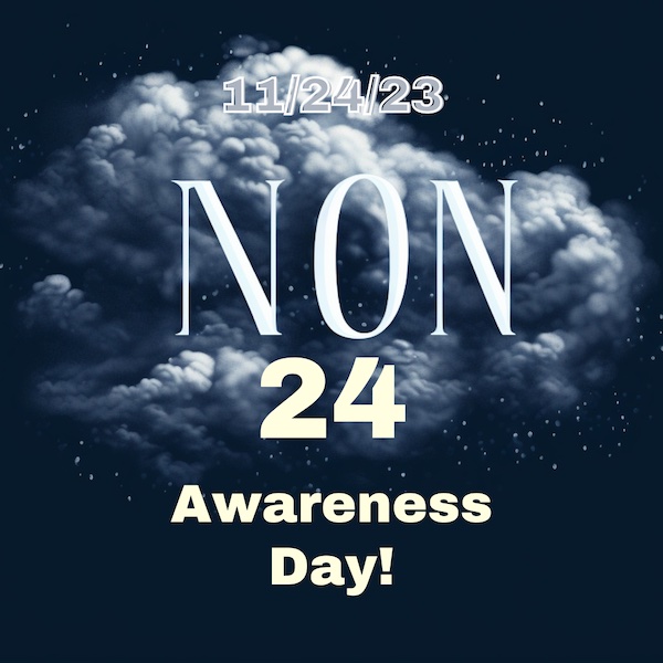 Non-24 Awareness Day with clouds