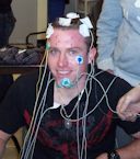 Patient wired for sleep study
